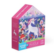 50 pc Crocodile Creek Flat House Puzzle - Unicorn Castle